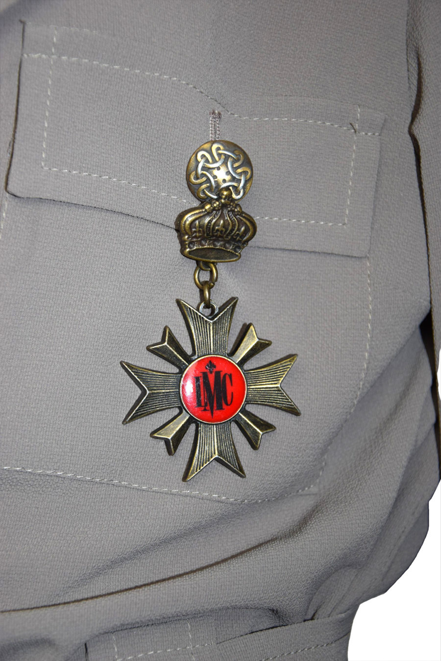 LMC-Medaille aus Messing mit emalierten LMC-Motiv