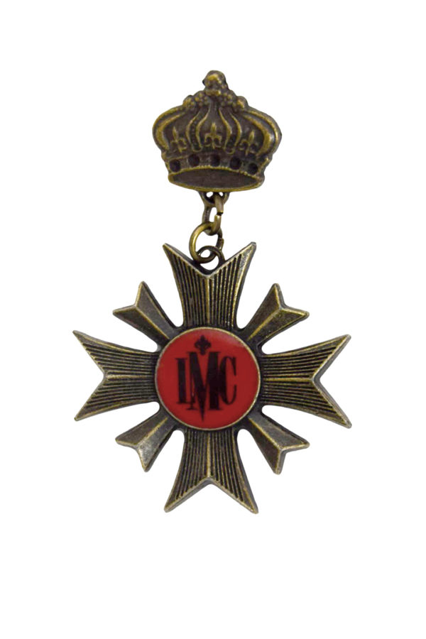 LMC-Medaille aus Messing mit emalierten LMC-Motiv