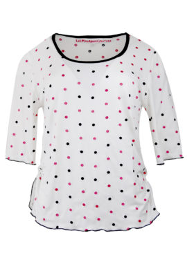 Shirt mit allover "Tupfen-metrage-embroidery", Kurzarm, Stiches: 96.000