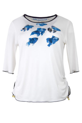 Shirt mit "ocean-embroidery", Kurzarm
