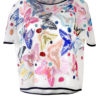 Couture-Bluse mit gestickten und handapplizierten Schmetterlingen, elastischer Tüll, Ärmellos
