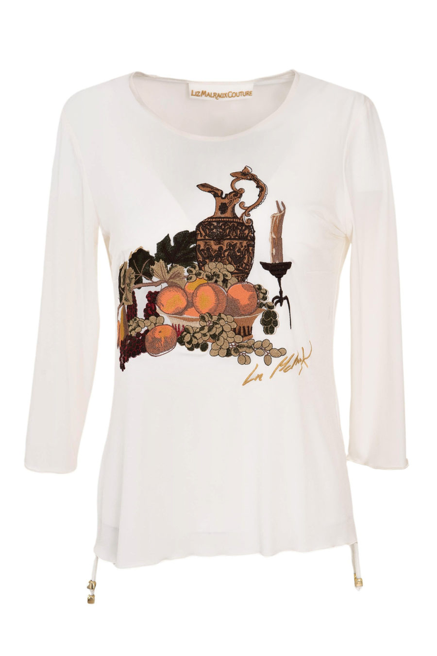 Shirt mit "still-life-embroidery", Langarm, 103.000 stiches