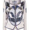 Couture- Jacke mit akzentuierter Taille in Multicolor, Lederpatches, 4 Motiven in "LMC-Heraldic-embroidery" Langarm