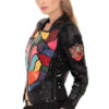 Couture - Jacke mit akzentuierter Taille in Multicolor, Lederpatches, 4 Motiven in "LMC-Heraldic-embroidery" Langarm
