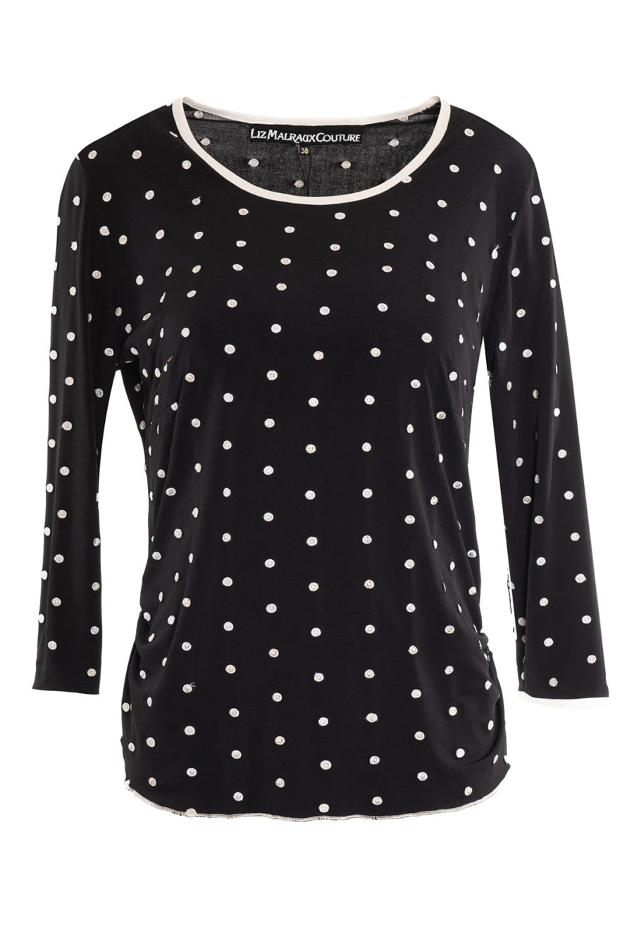 Shirt mit allover "Tupfen-metrage-embroidery", Langarm, Stiches: 96.000