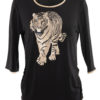 Shirt mit "Tiger-embroidery", 3/4 Ärmel
