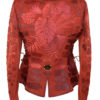 Jacke mit Lederpatches in Leder in Anaconda Optik, Zipp-Taschen und 8 Zierknöpfen, Multisize