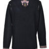 Pullover mit "lace-embroidery", mit 50 handapplizierten Kristallen von Swarovski, 100% Baumwolle, Langarm