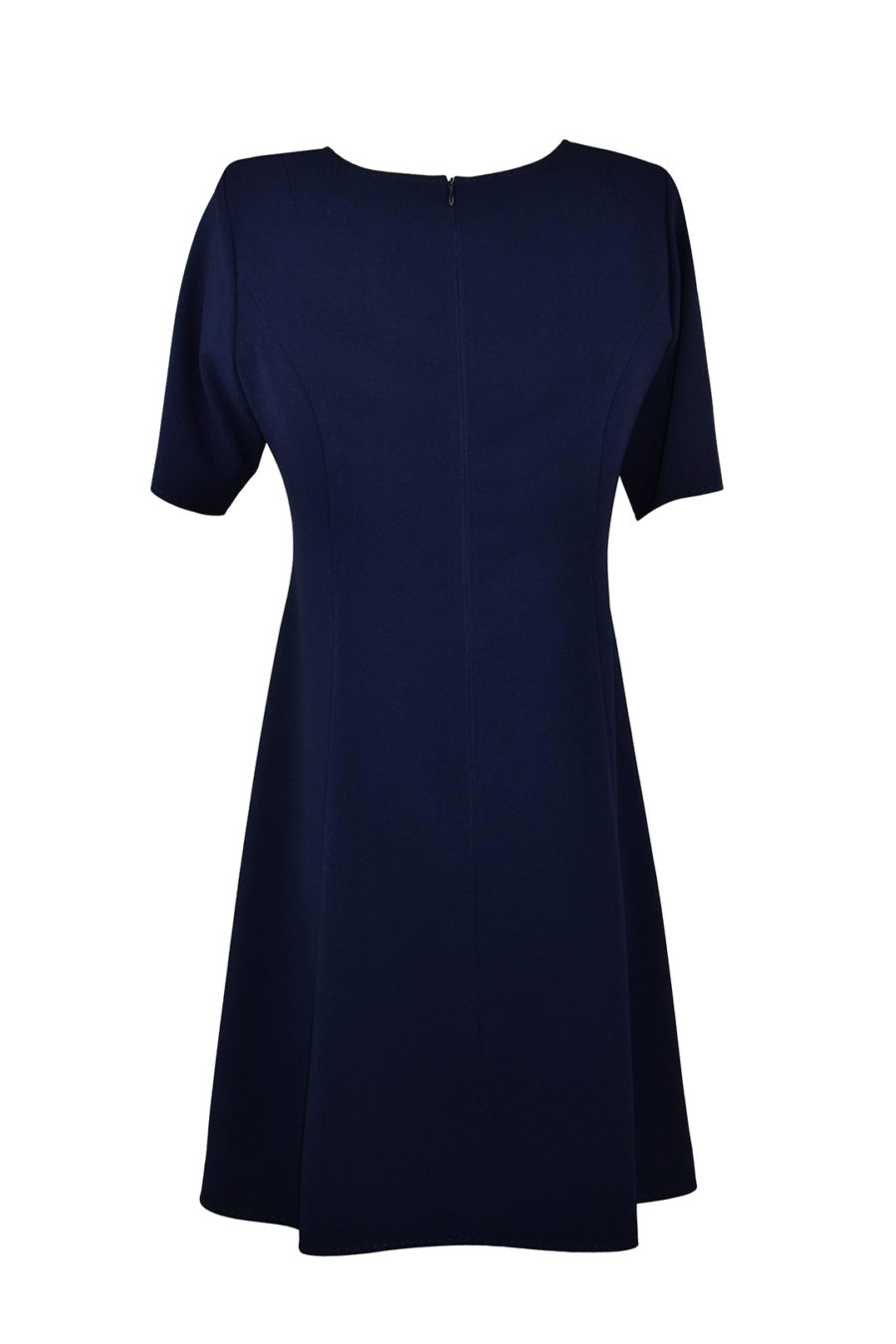 Kleid aus Georgette mit 6 Couture Zierknöpfen appliziert, Viskosefutter, Kurzarm