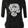 Shirt mit "orchidee-embroidery" 140 Perlen und Kristallen appliziert, Kurzarm, Stitches:75000
