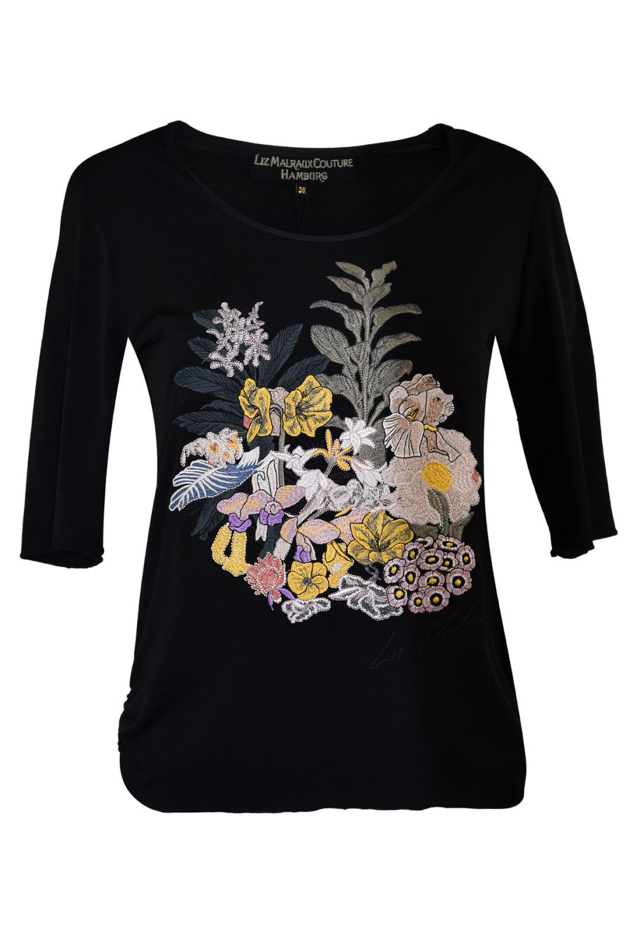 Shirt mit multicolor "garden-embroidery", Kurzarm