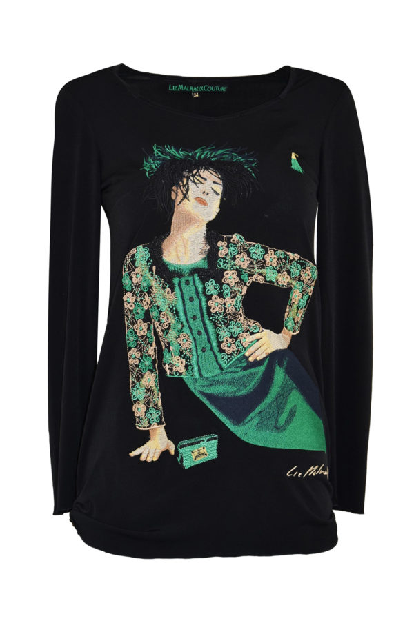Longshirt mit "Zoe-embroidery" Stiches: 195.800, Langarm