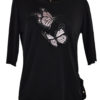 Shirt mit "Maxi butterfly-embroidery", Kurzarm