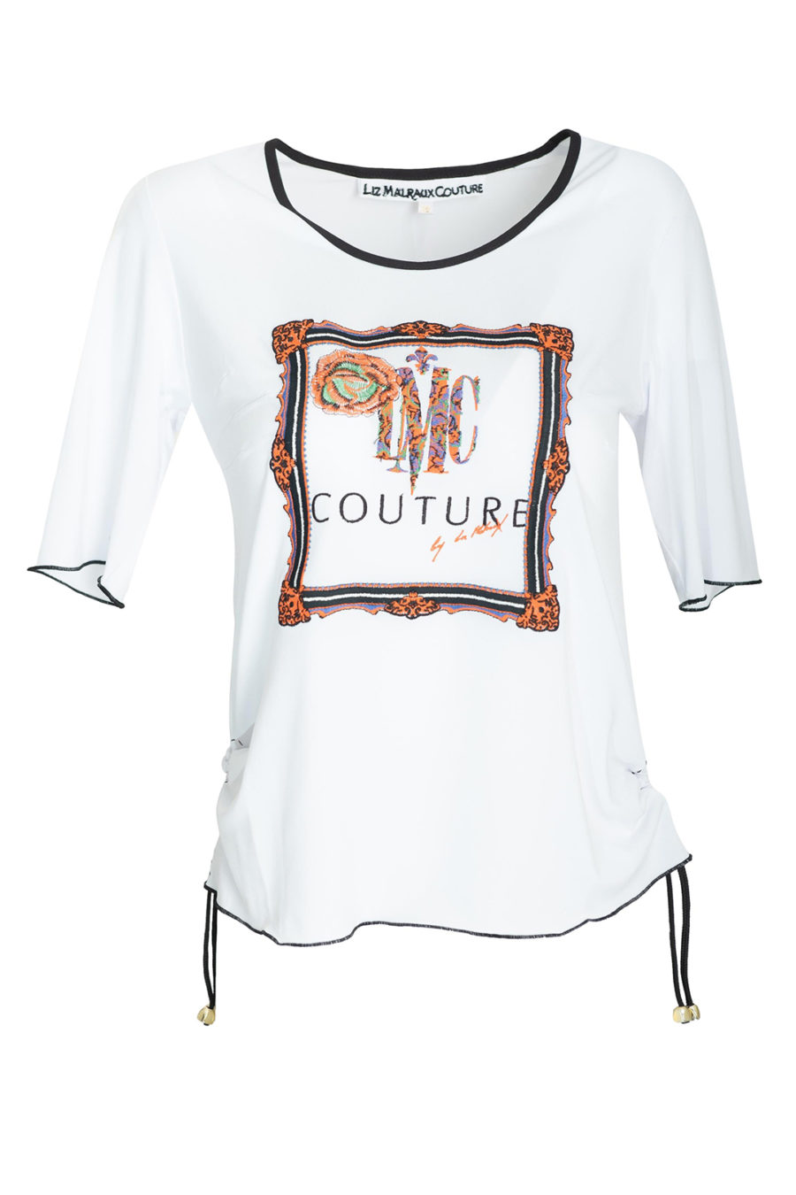 Shirt mit "Framé-embroidery", Kontrasteinfassung, Kurzarm