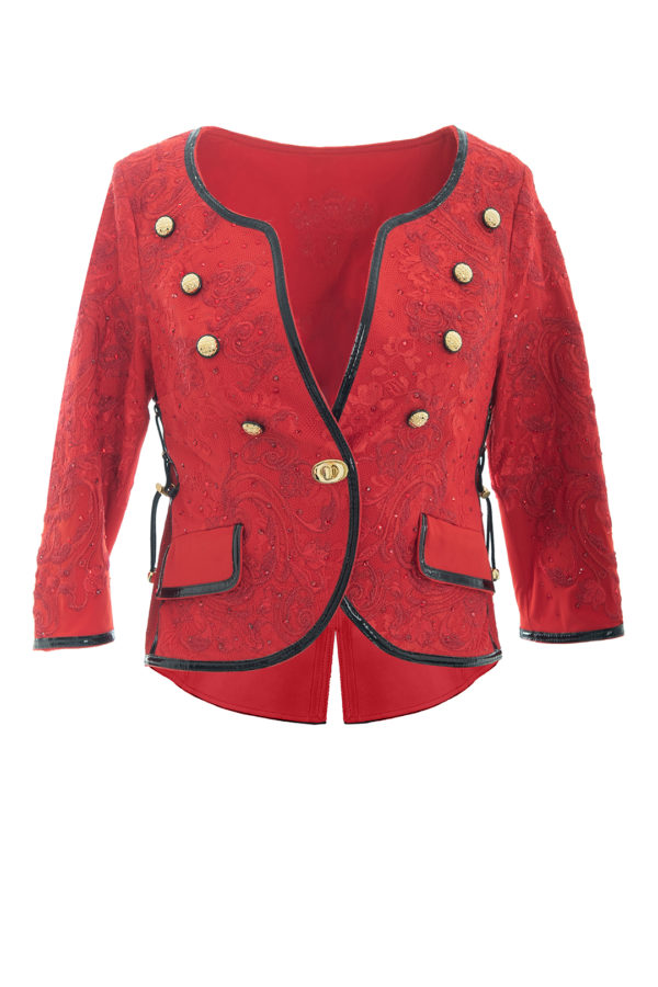 Haute Couture- Jacke aus bestickter Spitze mit "ornament-embroidery"Stich:600.000, und 1004 Kristallen von Swarovski