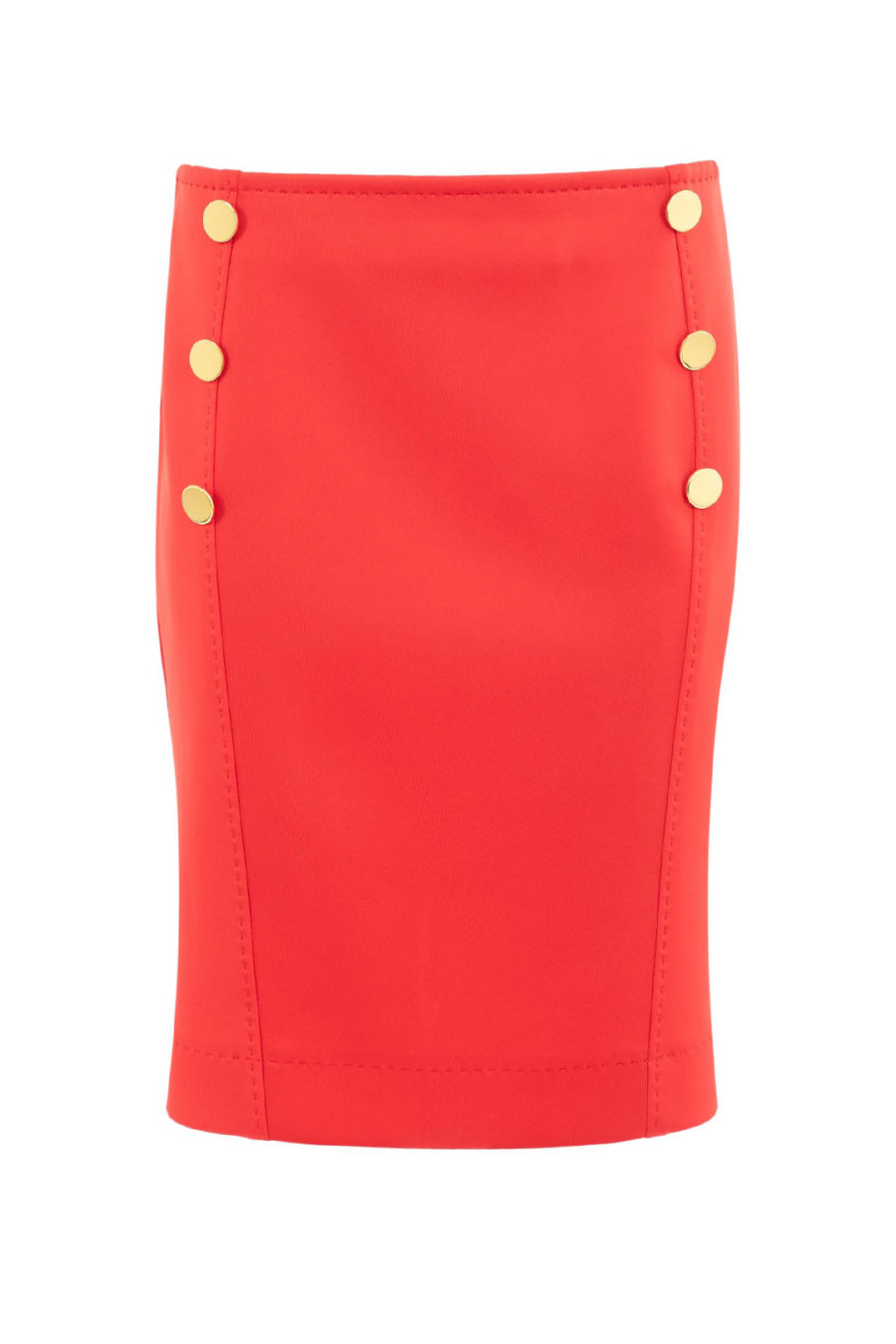 Rock ,"Classik", aus Doublejersey mit Handstich und 6 Zierknöpfen