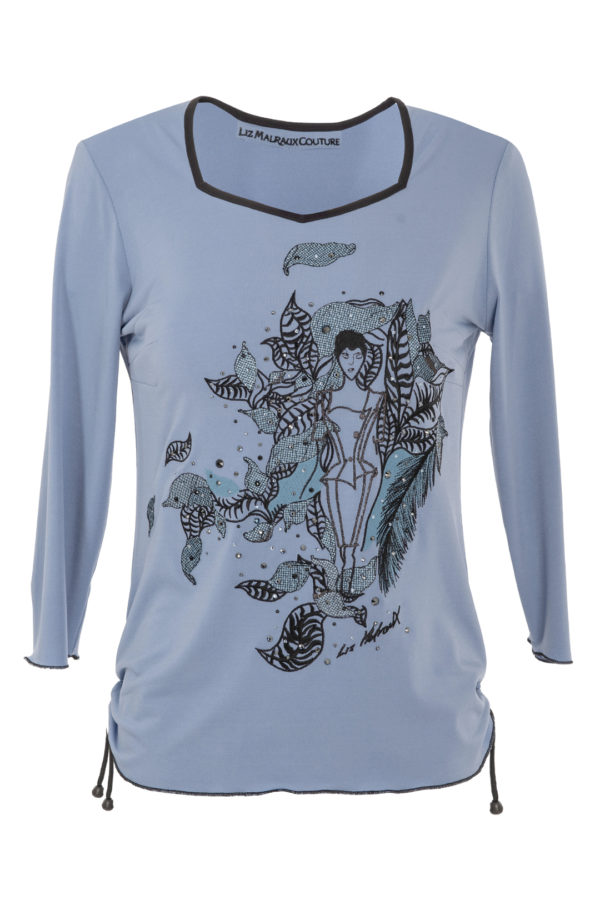 Shirt mit "Art-Zoe-embroidery" und Kristallen, stitches:87.000