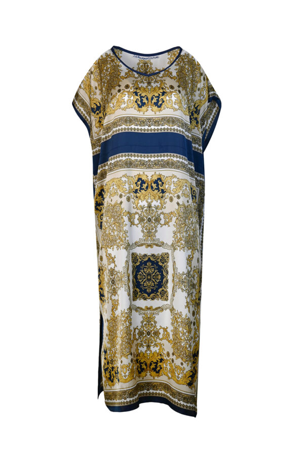 Butterfly-Kleid in Tuchprint mit seitlichen Taschen, one size