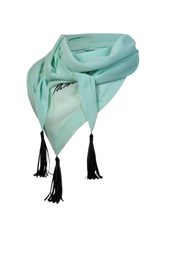 Maxi Tuch aus Chiffone Seide mit 3 Quasten und "signature-embroidery"