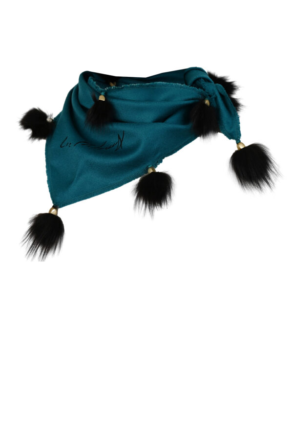 Tuch aus 100% Kaschmire mit 14 Fuchsquasten, 95 cm x 60 cm