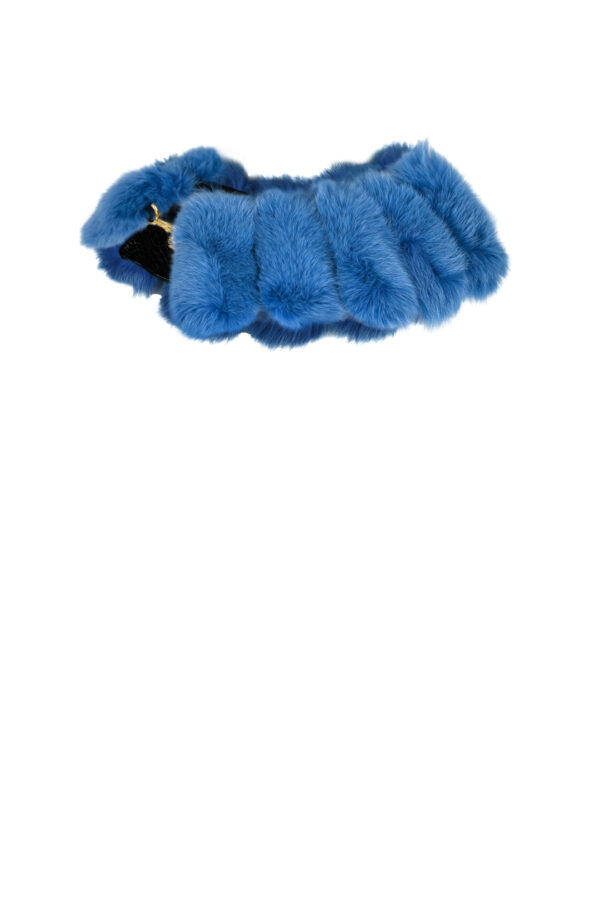 Fuchskragen mit Leder in Krokoptik, geschlossen mit hartvergoldetem Karabinerhaken