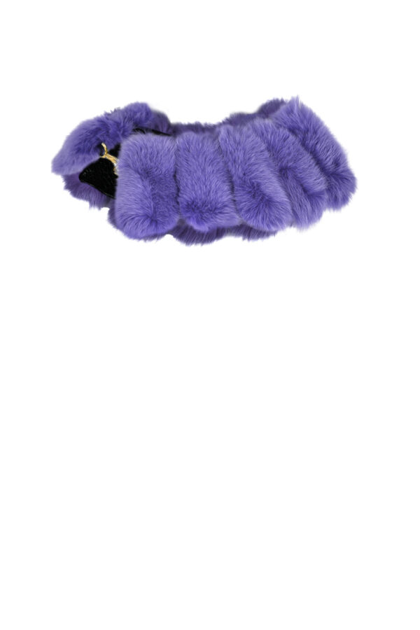 Fuchskragen mit Leder in Krokoptik, geschlossen mit hartvergoldetem Karabinerhaken