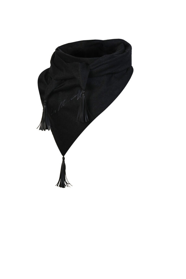 Tuch aus 100% Kaschmir, mit 3 Quasten, 167cm x 108 cm, anthrazit