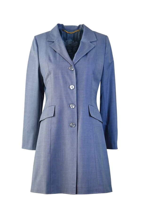 Longblazer aus feiner Merinowolle mit Jaquardfutter unterlegt - 42